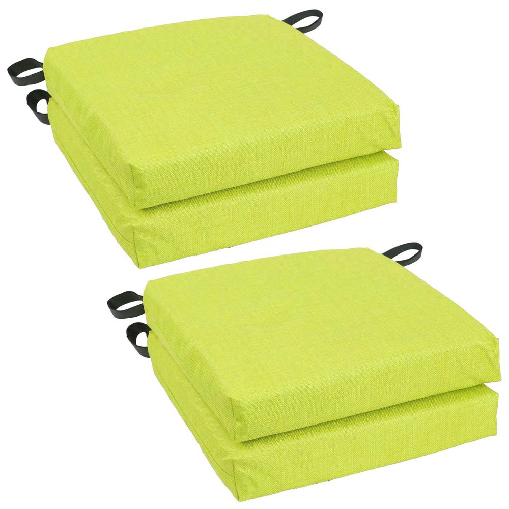 Set of 4 Outdoor Chair Cushions, Lime. Picture 1