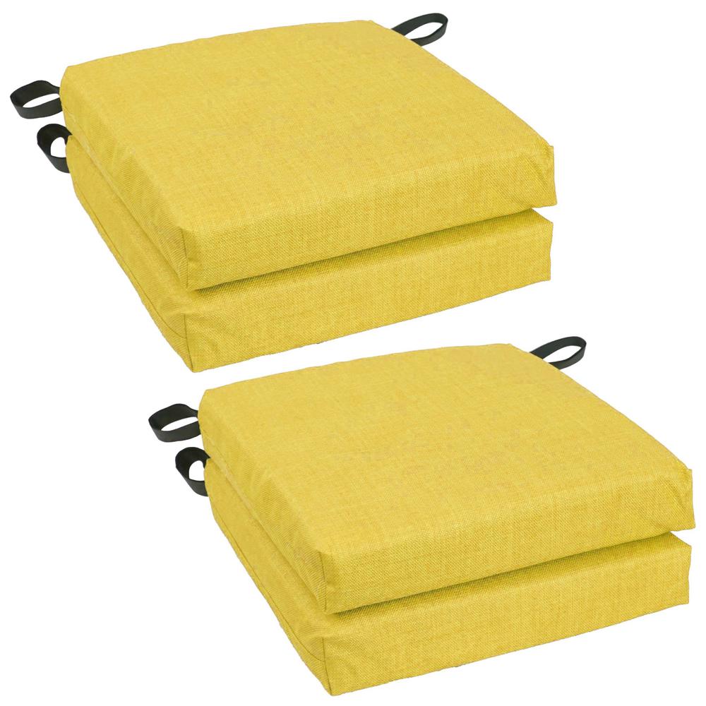 Set of 4 Outdoor Chair Cushions, Lemon. Picture 1