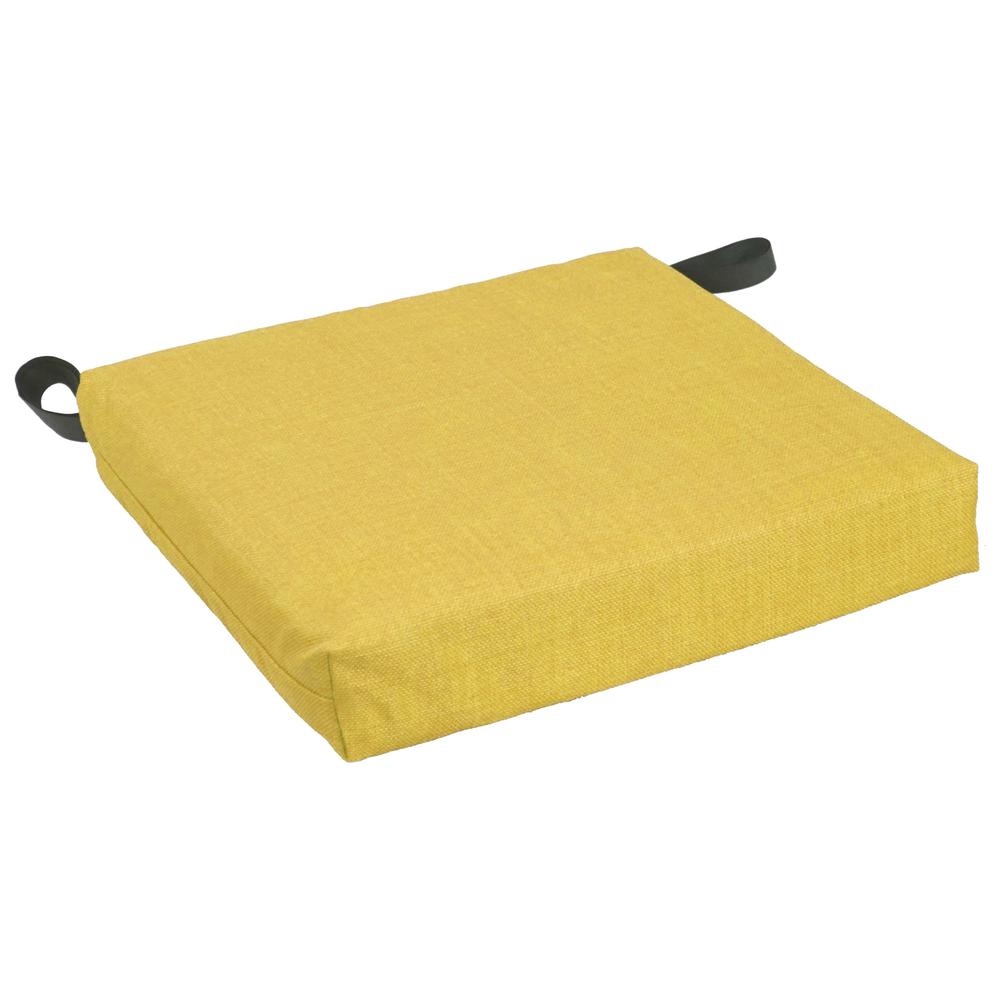 Set of 4 Outdoor Chair Cushions, Lemon. Picture 3