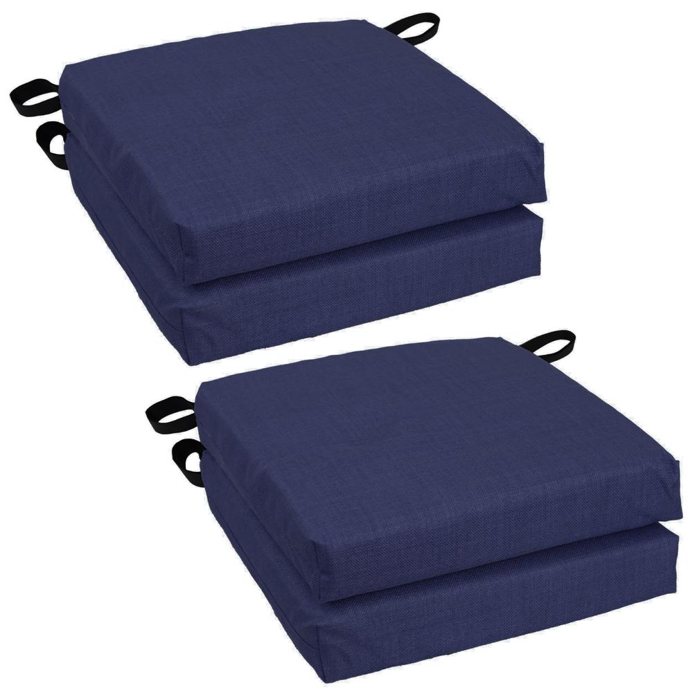 Set of 4 Outdoor Chair Cushions, Azul. Picture 1