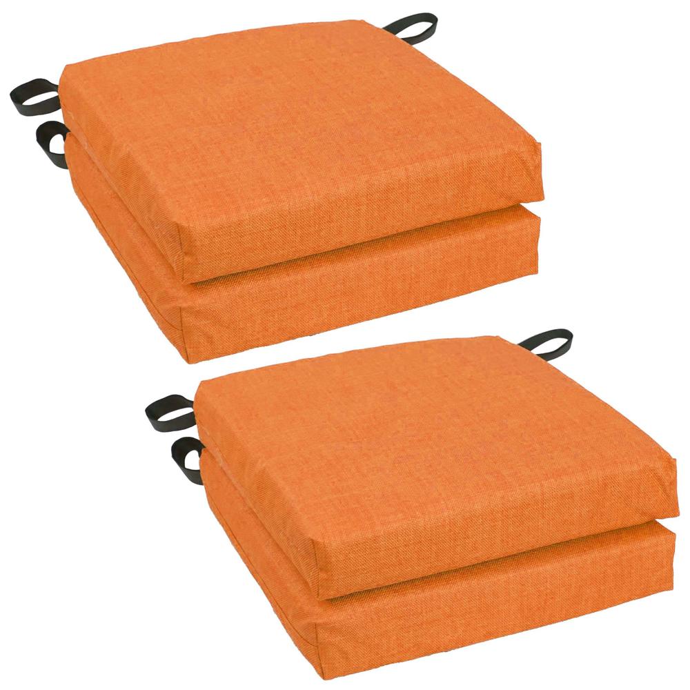 Set of 4 Outdoor Chair Cushions, Tangerine Dream. Picture 1