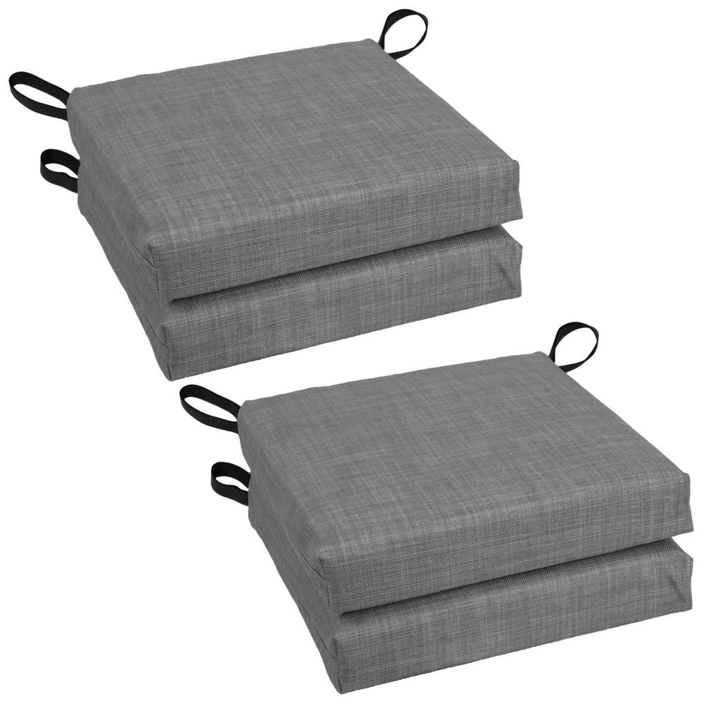 Set of 4 Outdoor Chair Cushions, Cool Gray. Picture 1