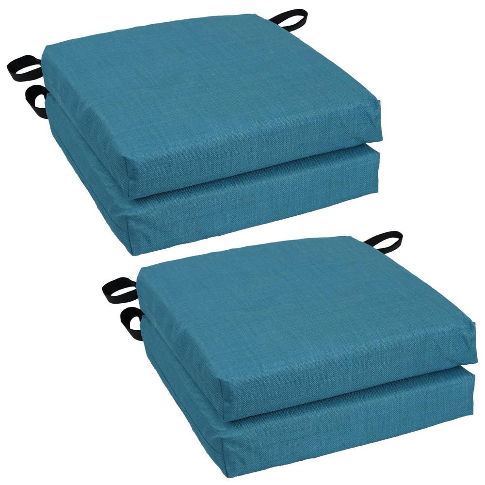 Set of 4 Outdoor Chair Cushions, Sea Blue. Picture 1