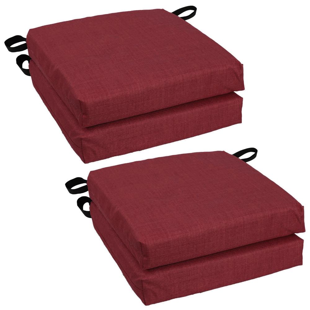 Set of 4 Outdoor Chair Cushions, Merlot. Picture 1