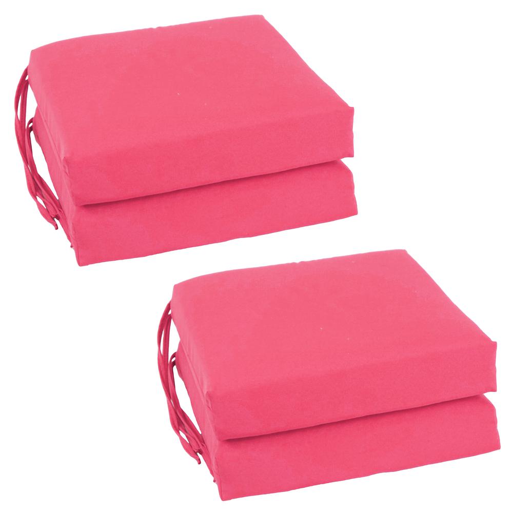Blazing Needles Set of 4 Indoor Twill Chair Cushions, Bery Berry. Picture 1