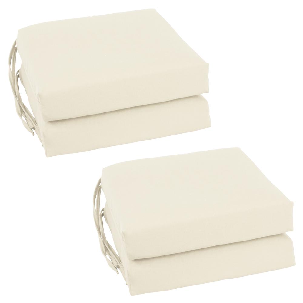 Blazing Needles Set of 4 Indoor Twill Chair Cushions, Natural. Picture 1