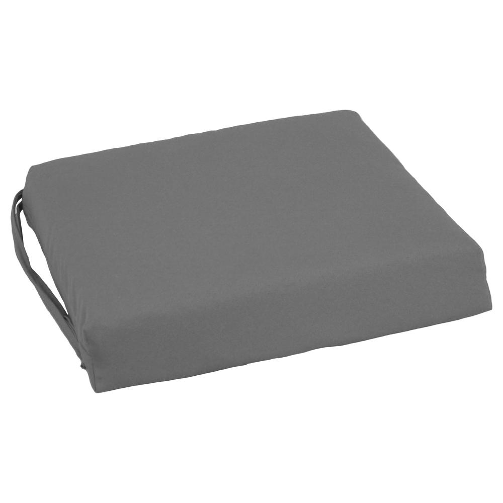 Blazing Needles Set of 4 Indoor Twill Chair Cushions, Steel Grey. Picture 3
