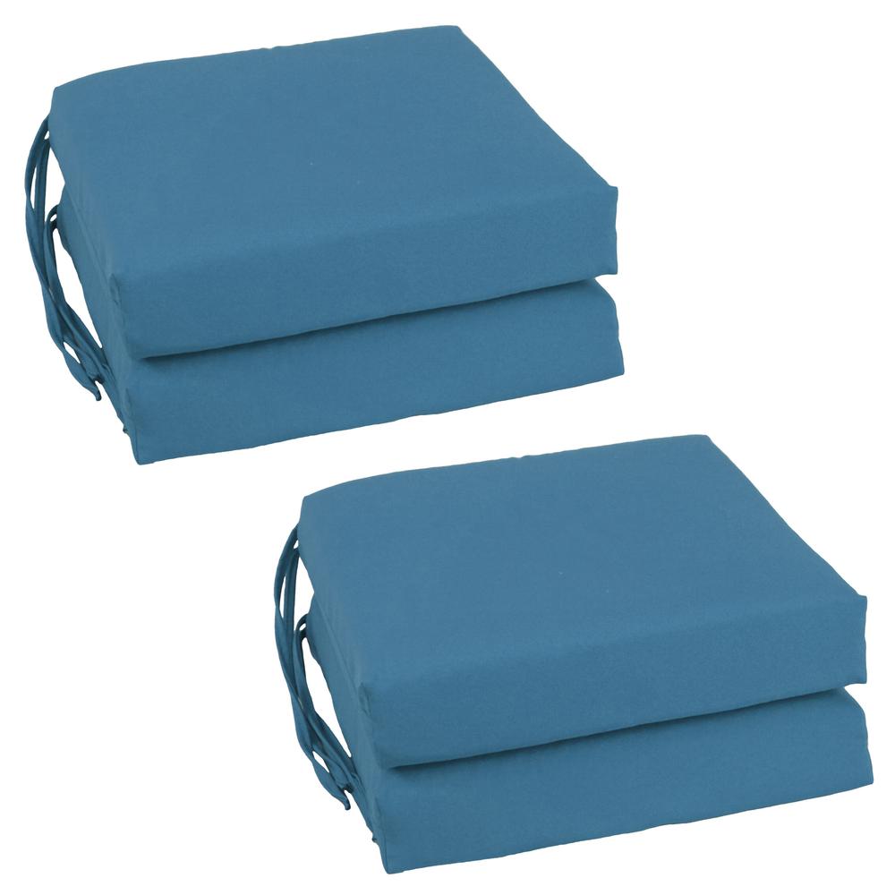 Blazing Needles Set of 4 Indoor Twill Chair Cushions, Indigo. Picture 1