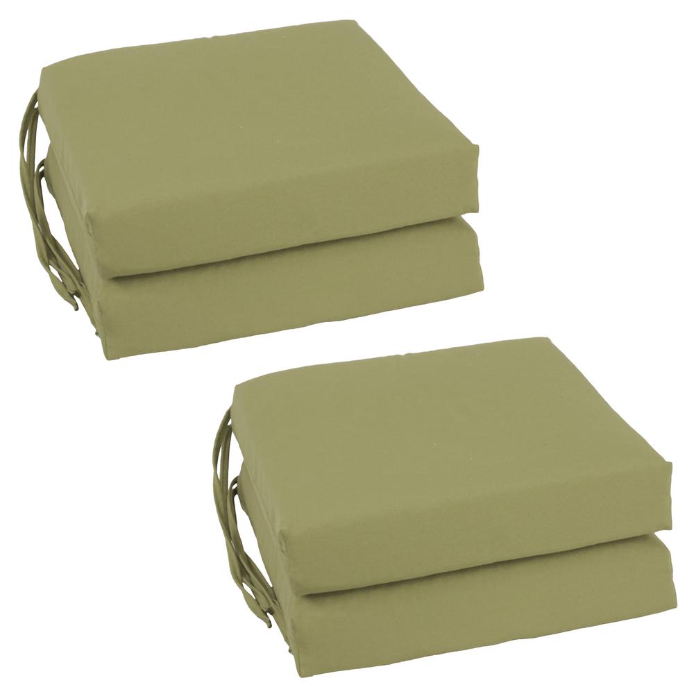 Blazing Needles Set of 4 Indoor Twill Chair Cushions, Sage. Picture 1