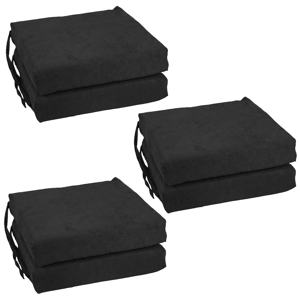 16-inch Premium Solid Polyester Indoor Square Chair Cushions (Set of 6). Picture 1