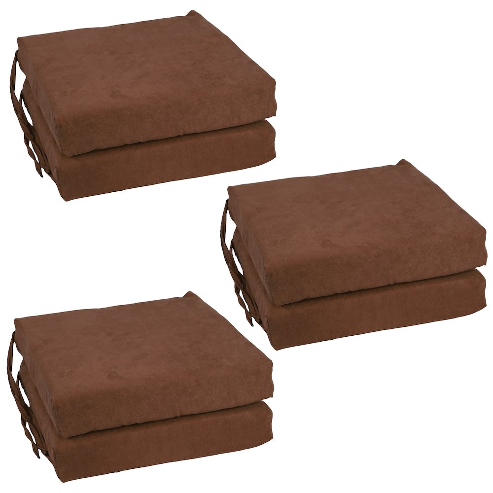 16-inch Premium Solid Polyester Indoor Square Chair Cushions (Set of 6). Picture 1