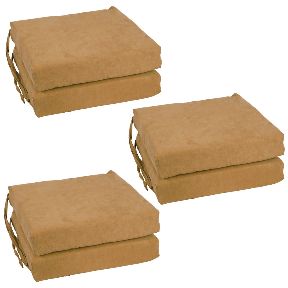 16-inch Premium Solid Polyester Indoor Square Chair Cushions (Set of 6). Picture 1