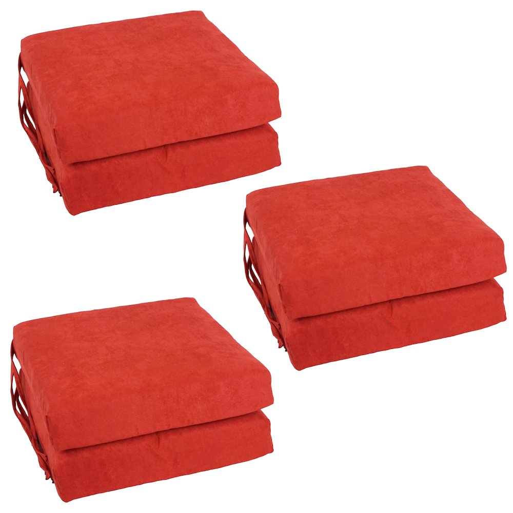 16-inch Premium Solid Polyester Indoor Square Chair Cushions (Set of 6). Picture 1
