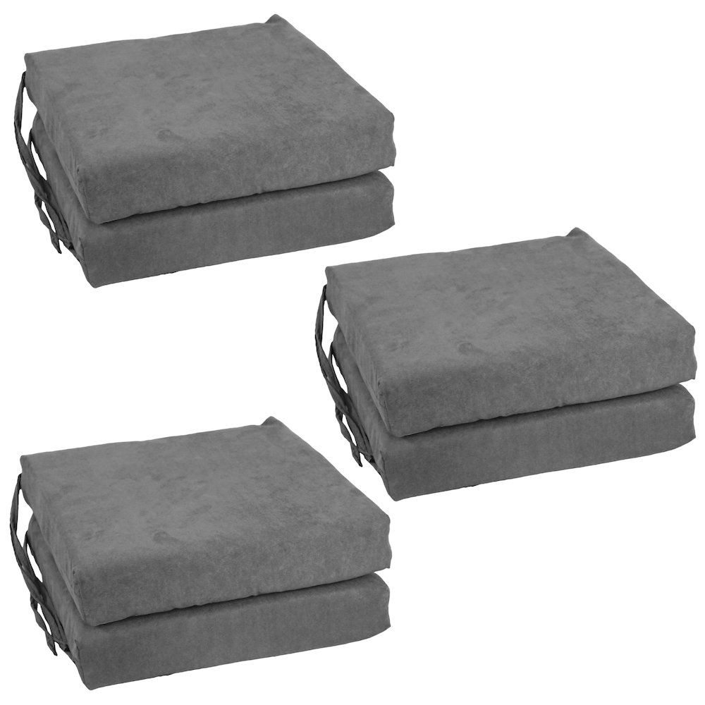 16-inch Premium Solid Polyester Indoor Square Chair Cushions (Set of 6). Picture 1