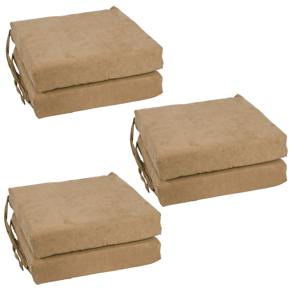 16-inch Premium Solid Polyester Indoor Square Chair Cushions (Set of 6). Picture 1