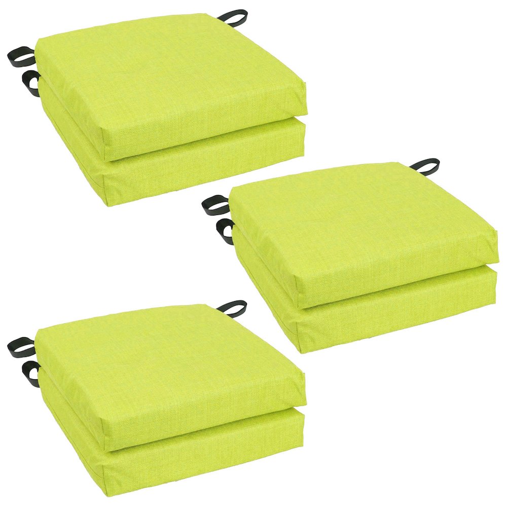 16-inch Spun Polyester Solid Outdoor Square Chair Cushions (Set of 6). Picture 1