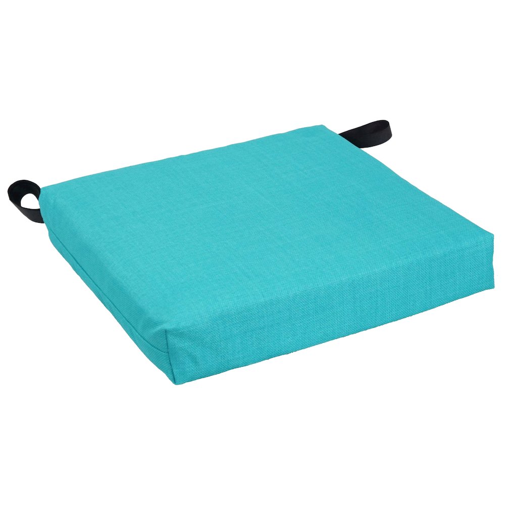 16-inch Spun Polyester Solid Outdoor Square Chair Cushions (Set of 6). Picture 3