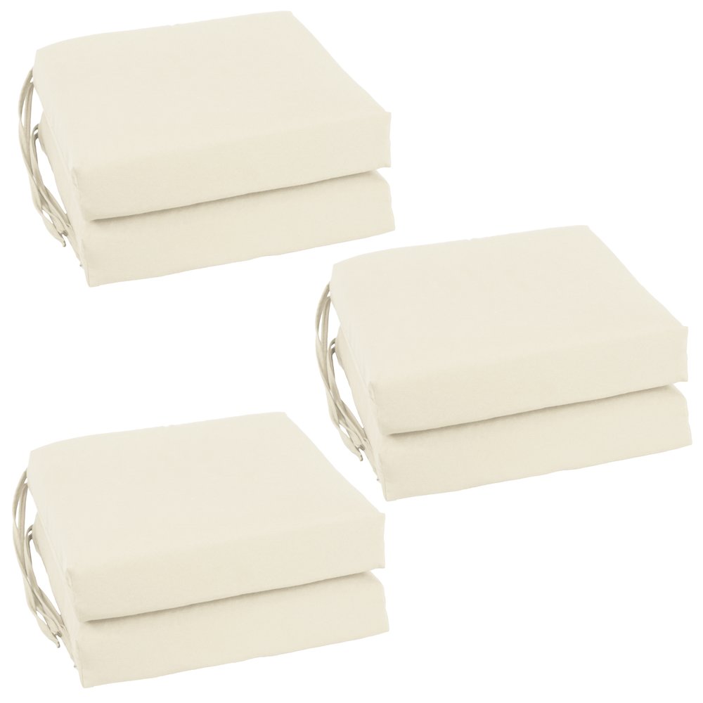 16-inch Twill Indoor Square Chair Cushions (Set of 6). Picture 1