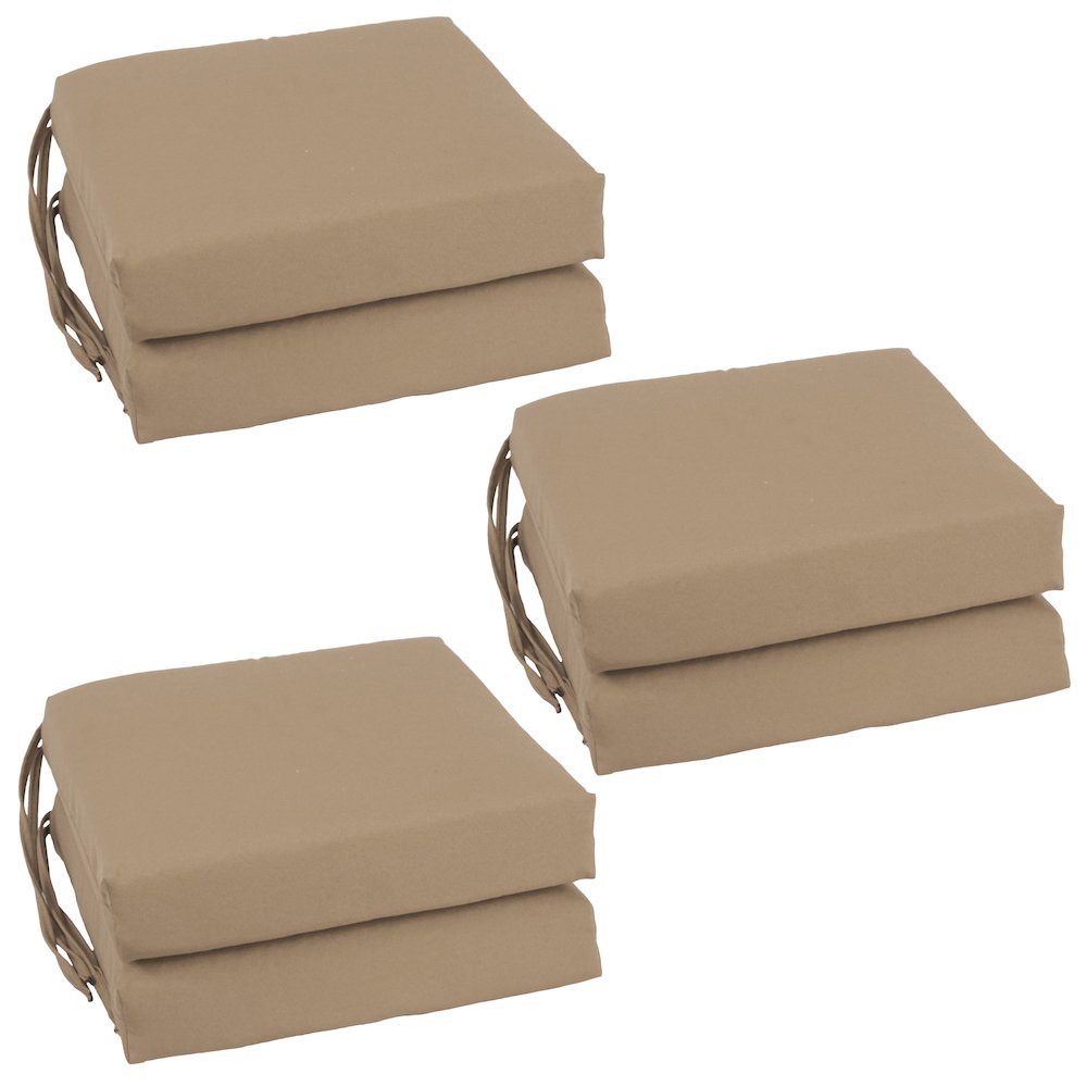 16-inch Twill Indoor Square Chair Cushions (Set of 6). Picture 1