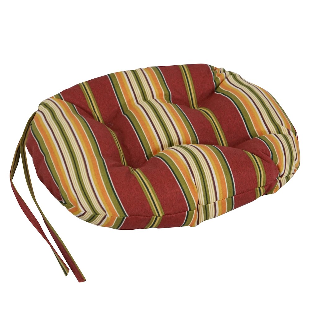 16-inch Spun Polyester Patterned Outdoor Round Tufted Chair Cushions (Set of 2). Picture 3