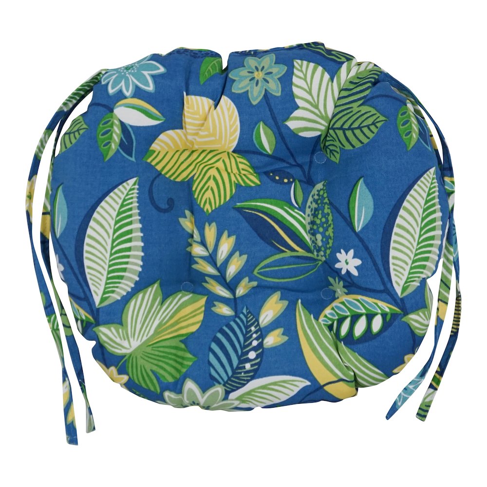 16-inch Spun Polyester Patterned Outdoor Round Tufted Chair Cushions (Set of 2). Picture 2