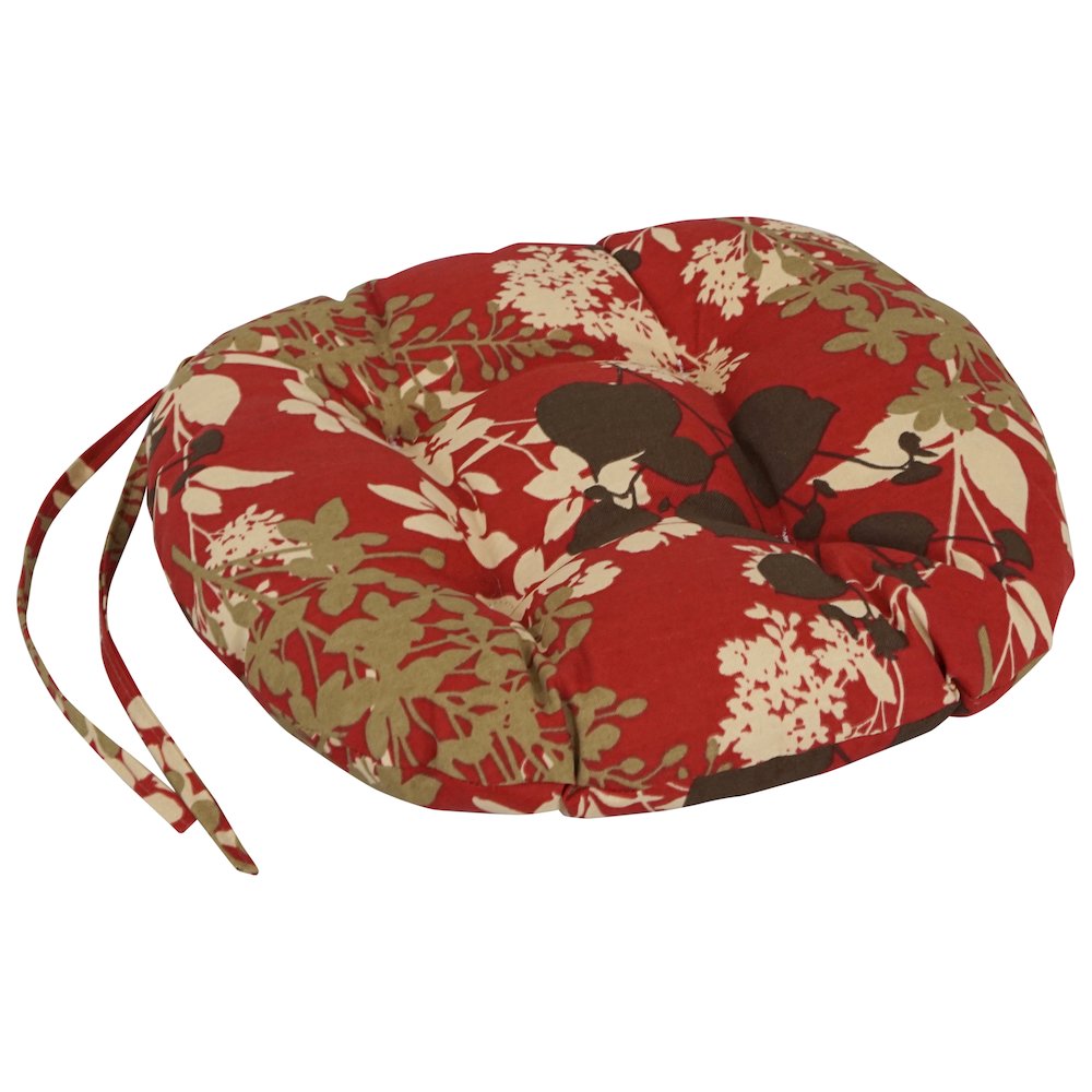 16-inch Spun Polyester Patterned Outdoor Round Tufted Chair Cushions (Set of 2). Picture 3