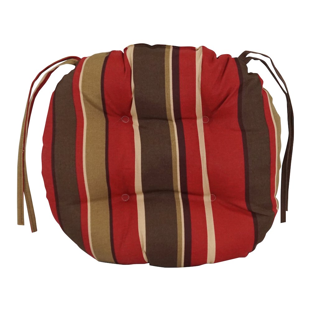 16-inch Spun Polyester Patterned Outdoor Round Tufted Chair Cushions (Set of 2). Picture 2