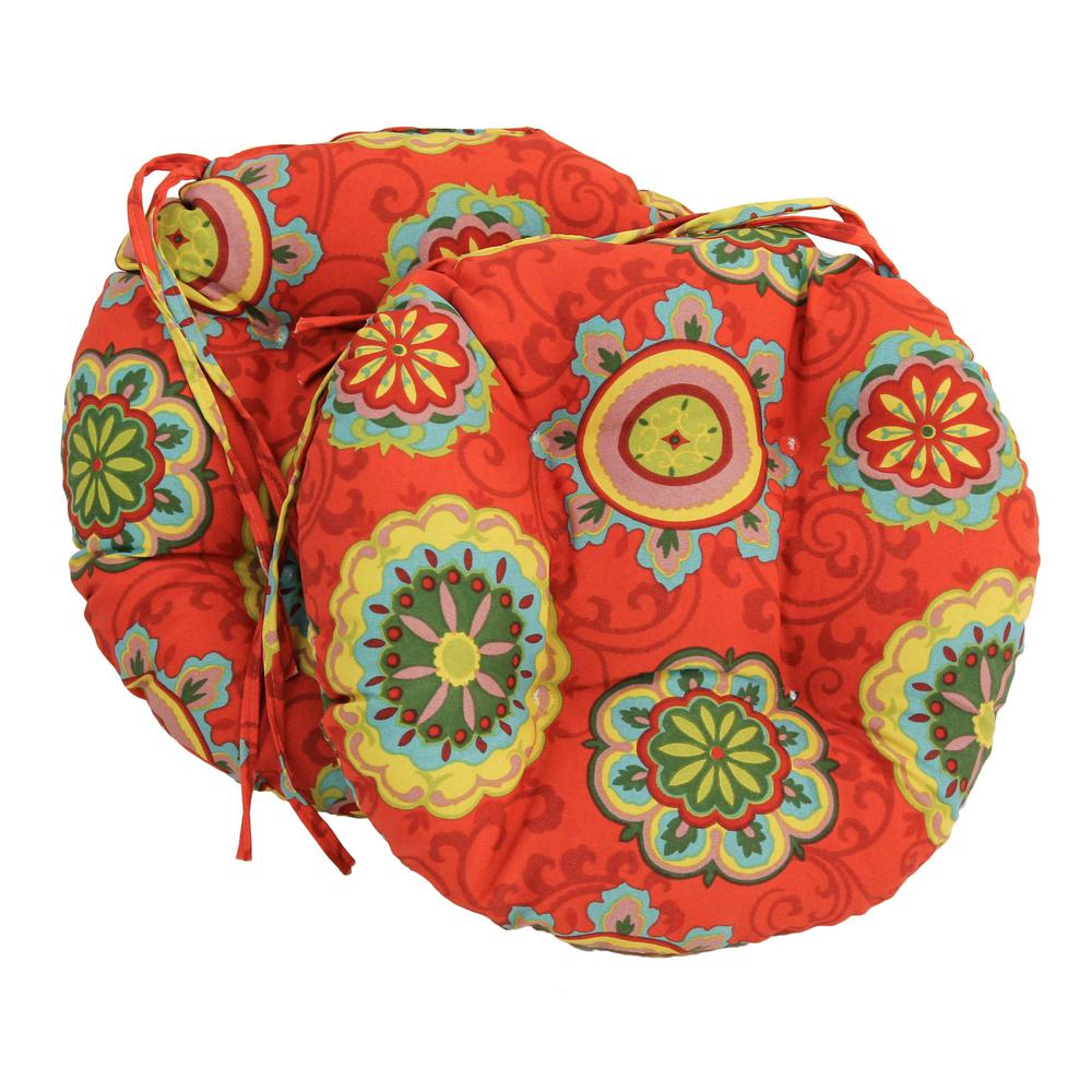 16-inch Outdoor Spun Polyester Tufted Chair Cushion (Set of 2). Picture 1
