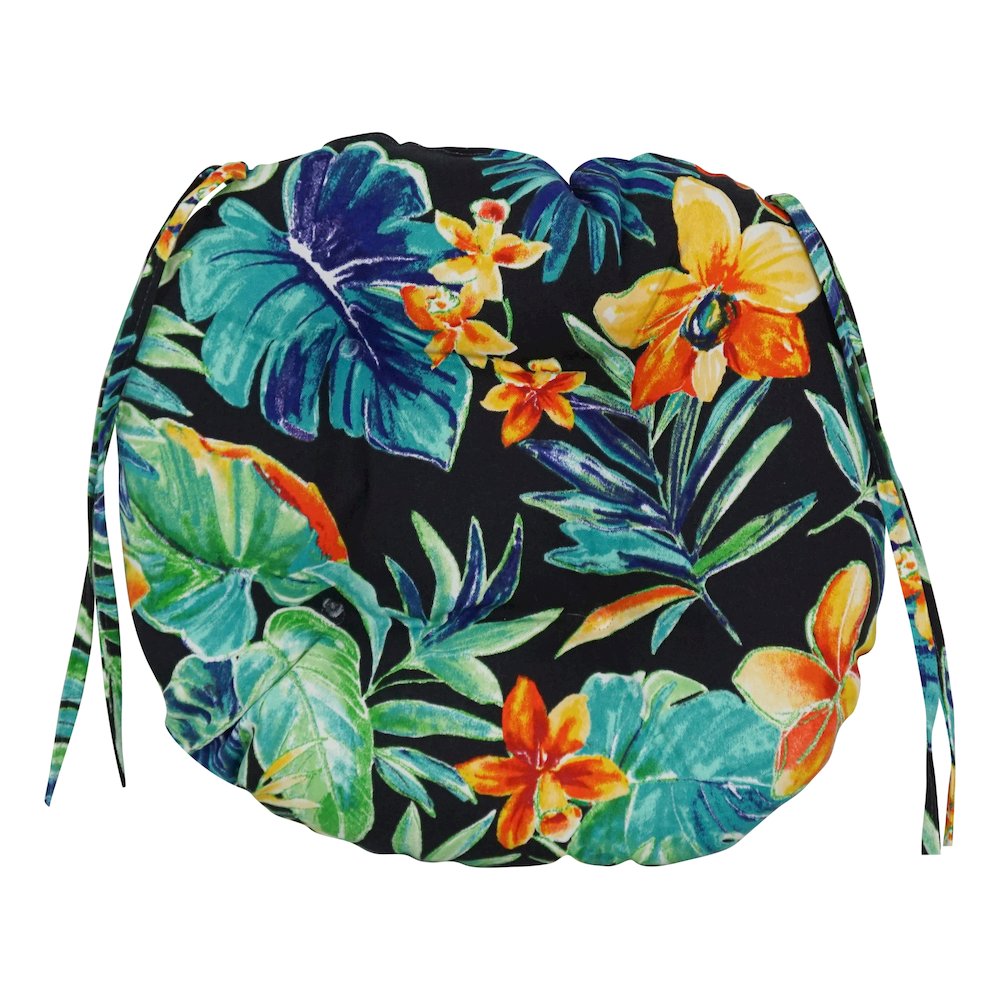 16-inch Spun Polyester Patterned Outdoor Round Tufted Chair Cushions (Set of 2). Picture 2