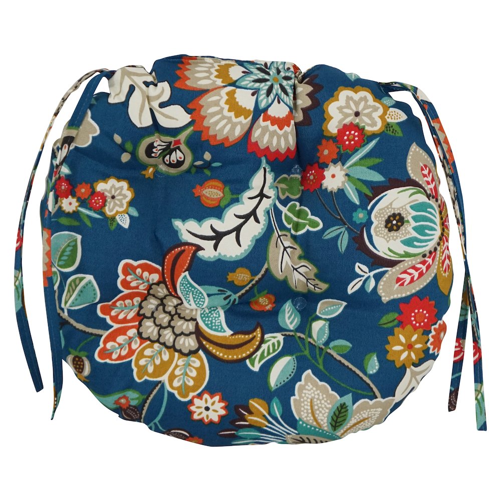 16-inch Spun Polyester Patterned Outdoor Round Tufted Chair Cushions (Set of 2). Picture 2