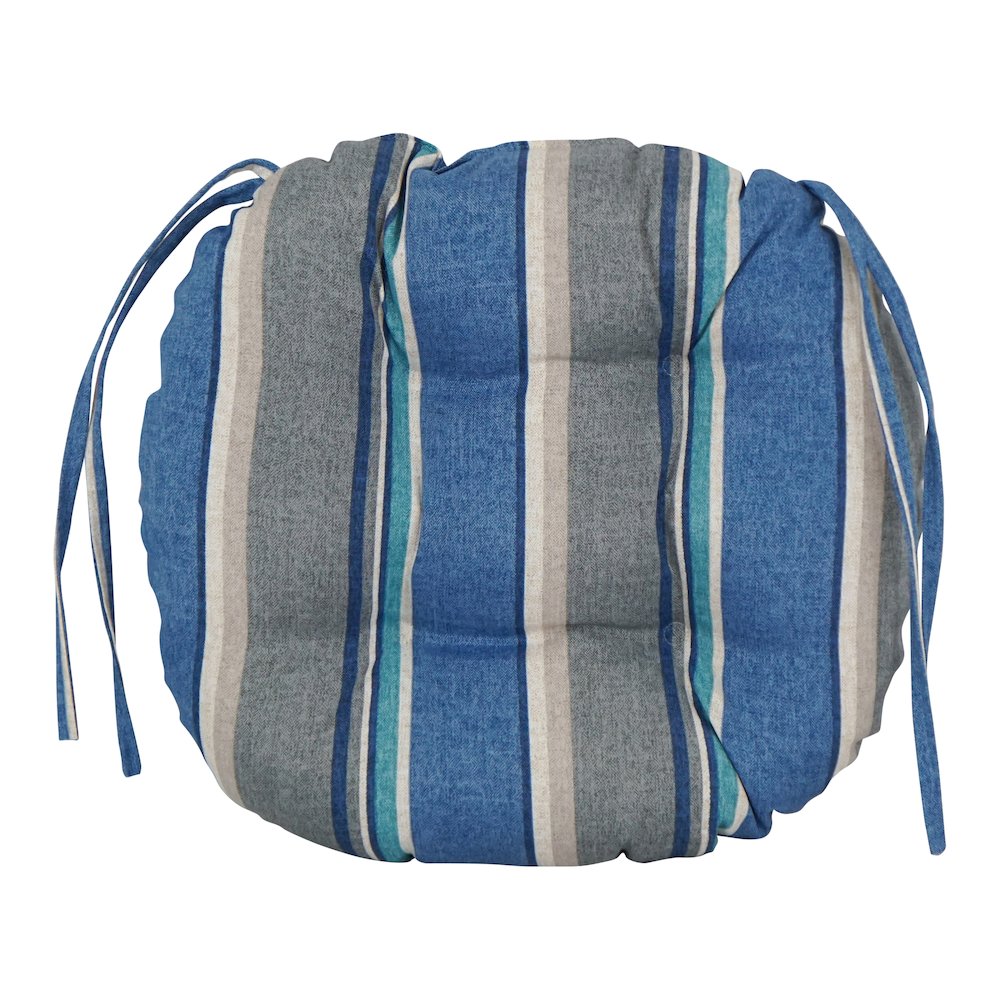 16-inch Spun Polyester Patterned Outdoor Round Tufted Chair Cushions (Set of 2). Picture 2