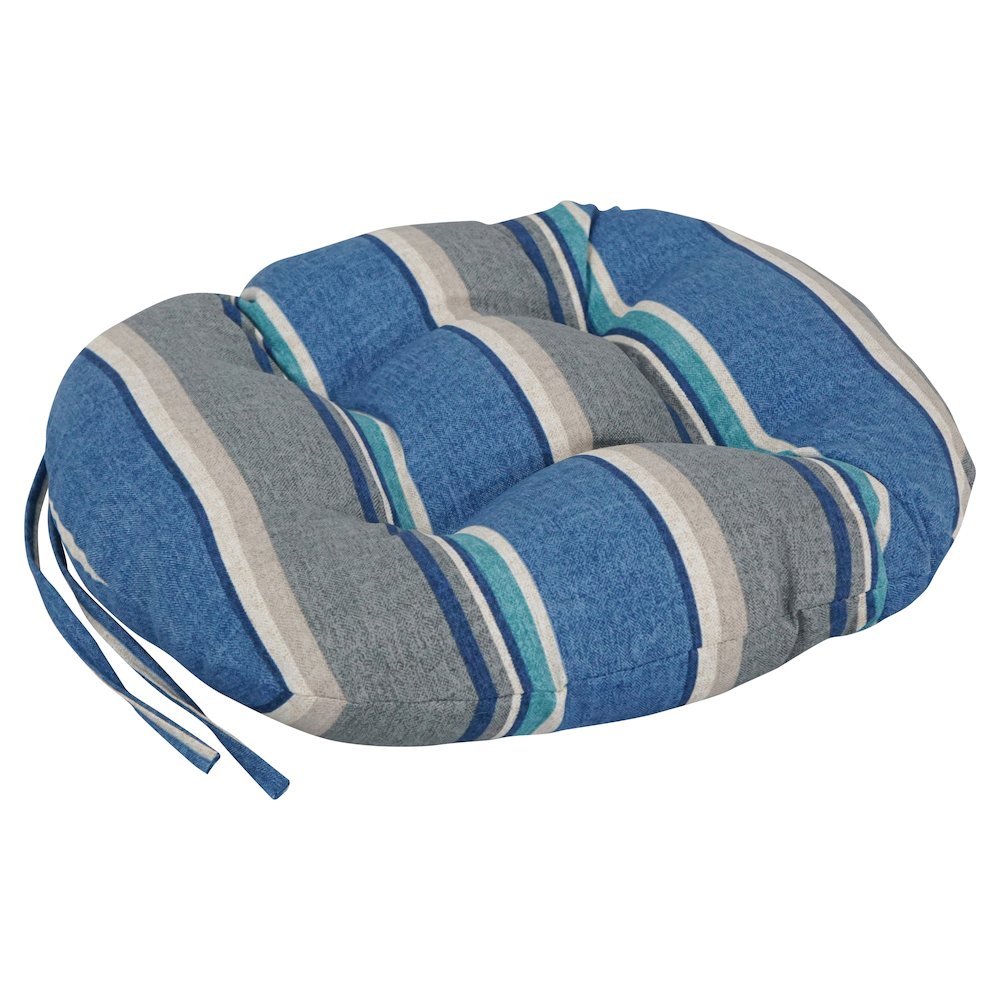 16-inch Spun Polyester Patterned Outdoor Round Tufted Chair Cushions (Set of 2). Picture 3