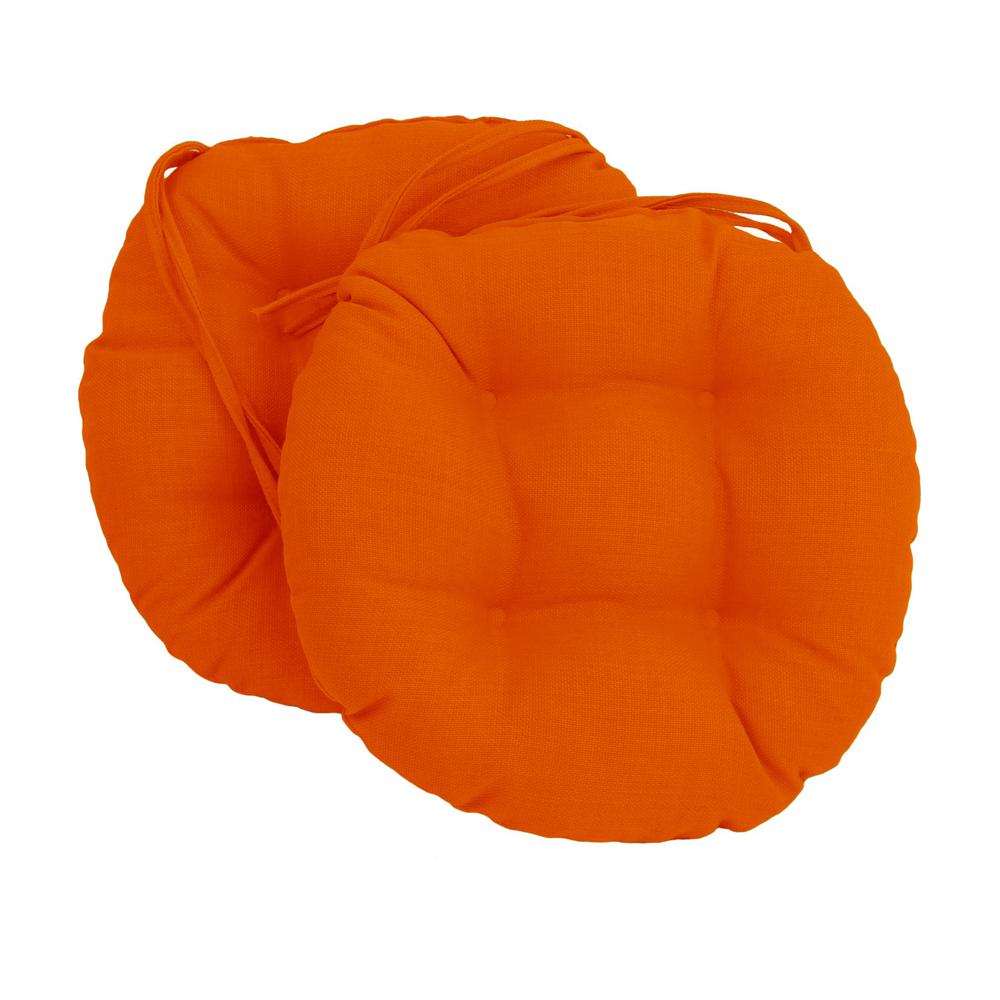 16-inch Spun Polyester Solid Outdoor Round Tufted Chair Cushion. Picture 1