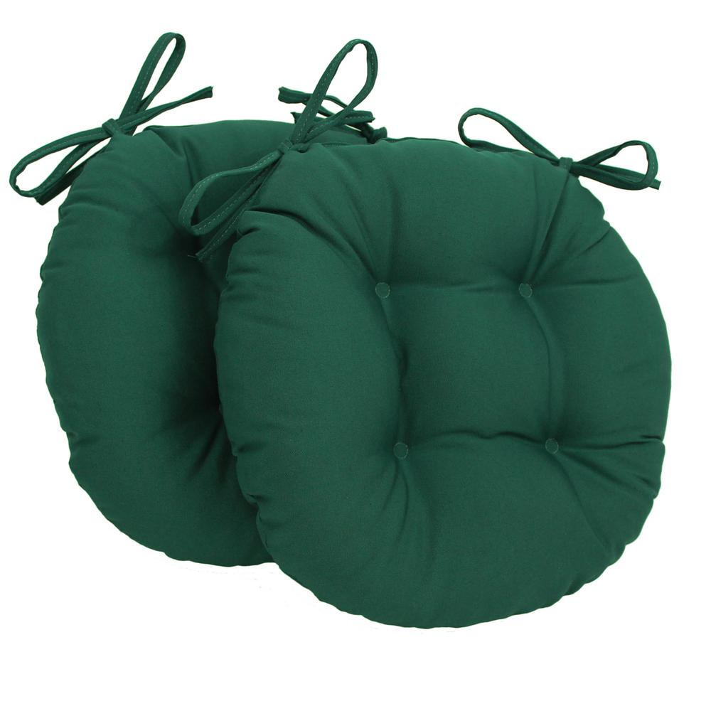 16-inch Solid Twill Round Tufted Chair Cushions (Set of 2). Picture 1