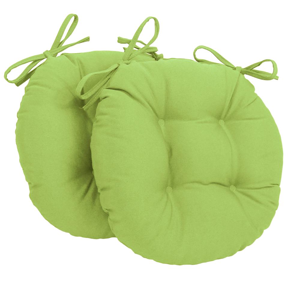 16-inch Solid Twill Round Tufted Chair Cushions (Set of 2). Picture 1