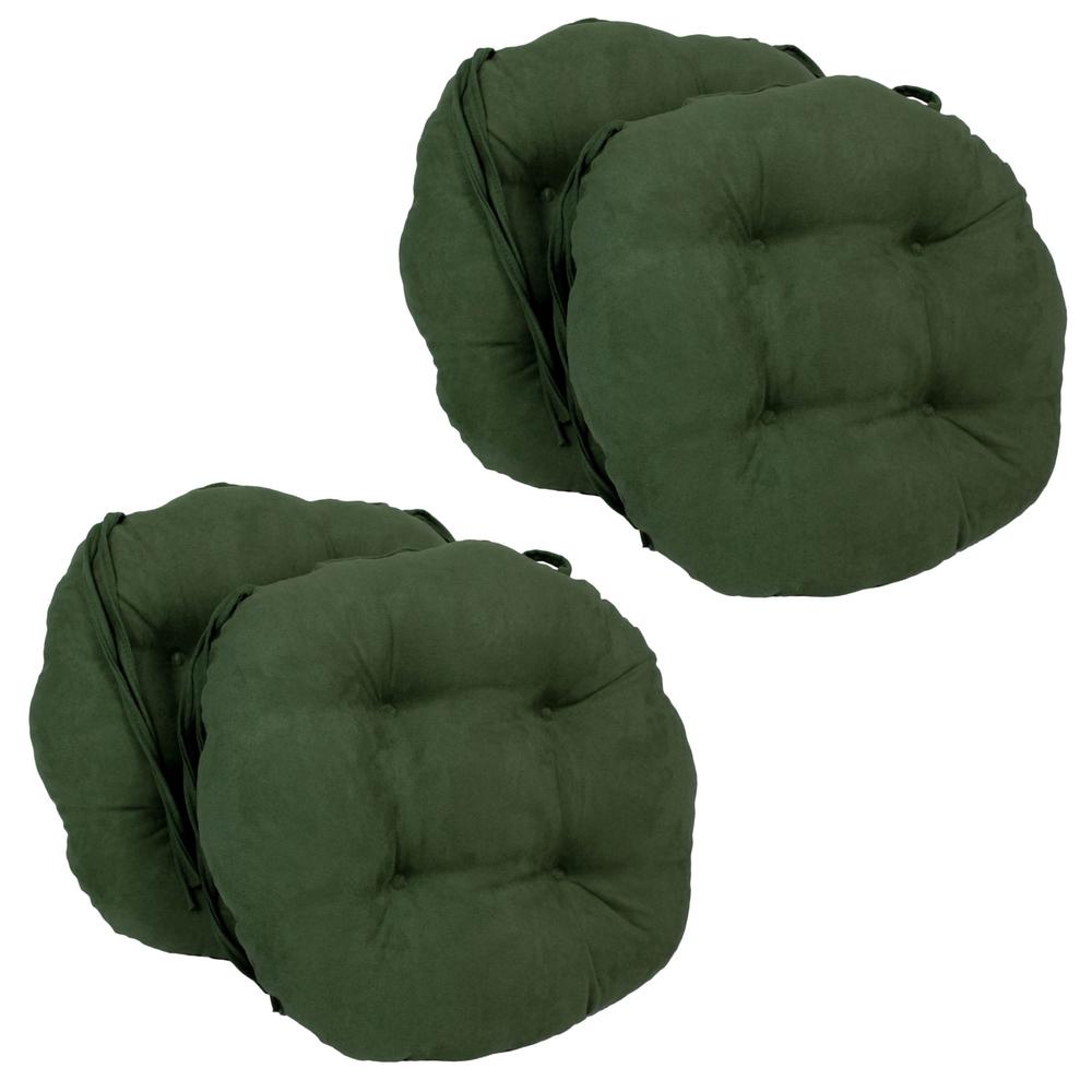 16-inch Solid Micro Suede Round Tufted Chair Cushions (Set of 4). Picture 1