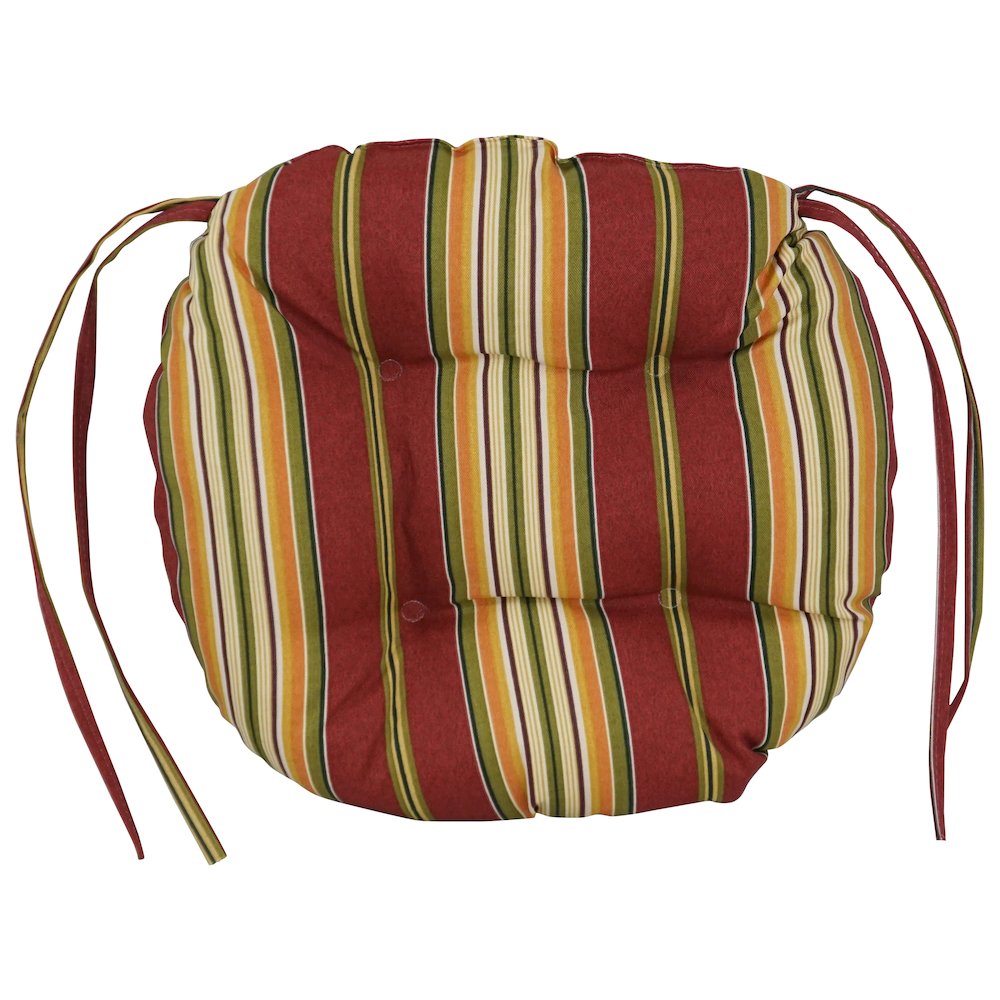 16-inch Spun Polyester Patterned Outdoor Round Tufted Chair Cushions (Set of 4). Picture 2