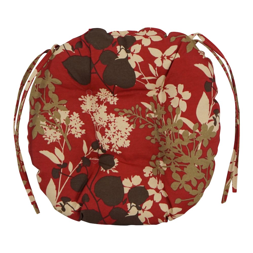 16-inch Spun Polyester Patterned Outdoor Round Tufted Chair Cushions (Set of 4). Picture 2
