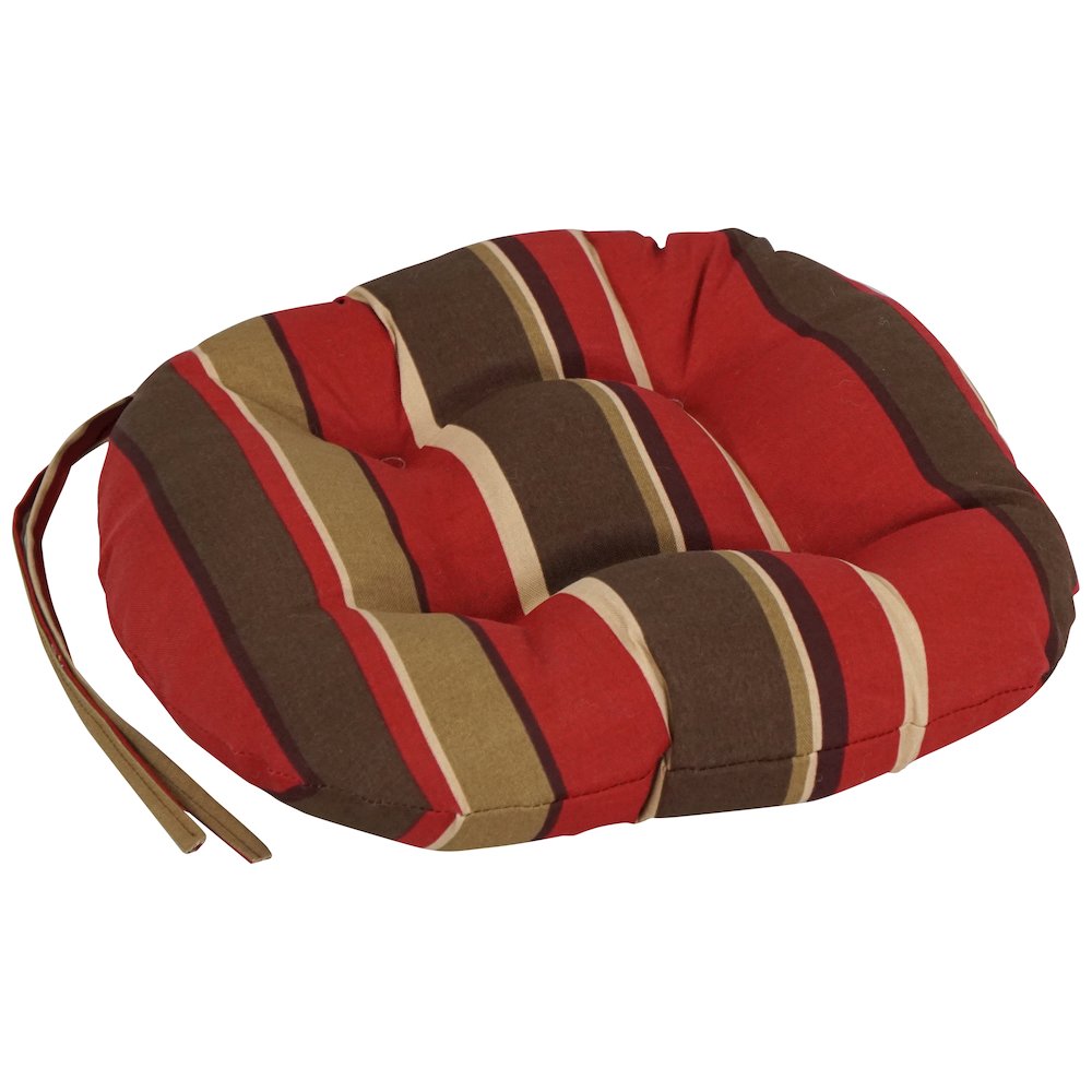 16-inch Spun Polyester Patterned Outdoor Round Tufted Chair Cushions (Set of 4). Picture 3