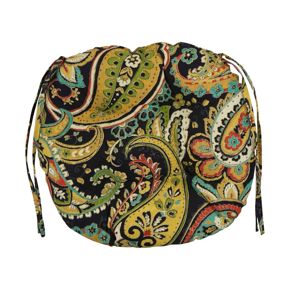 16-inch Spun Polyester Patterned Outdoor Round Tufted Chair Cushions (Set of 4). Picture 2