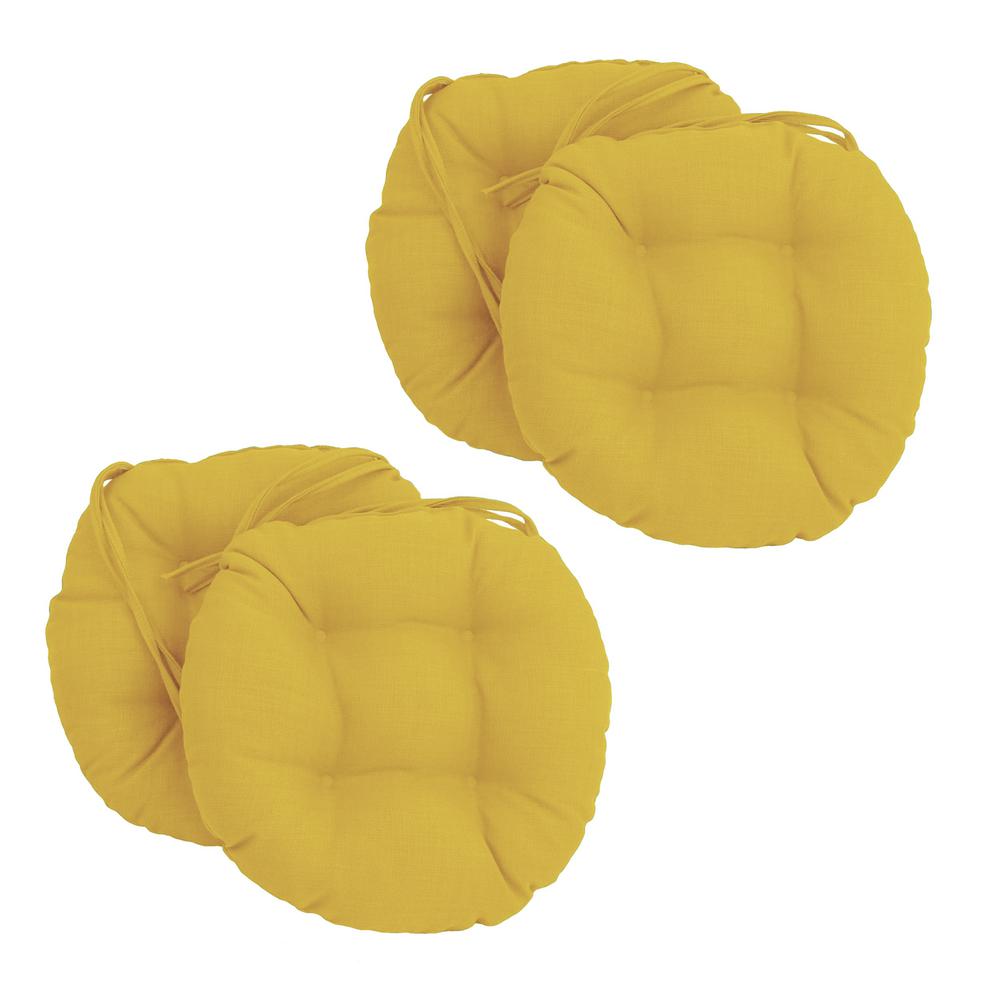 16-inch Spun Polyester Solid Outdoor Round Tufted Chair Cushion. Picture 1