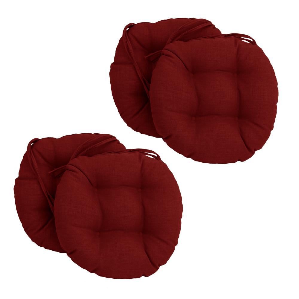 16-inch Spun Polyester Solid Outdoor Round Tufted Chair Cushion. Picture 1