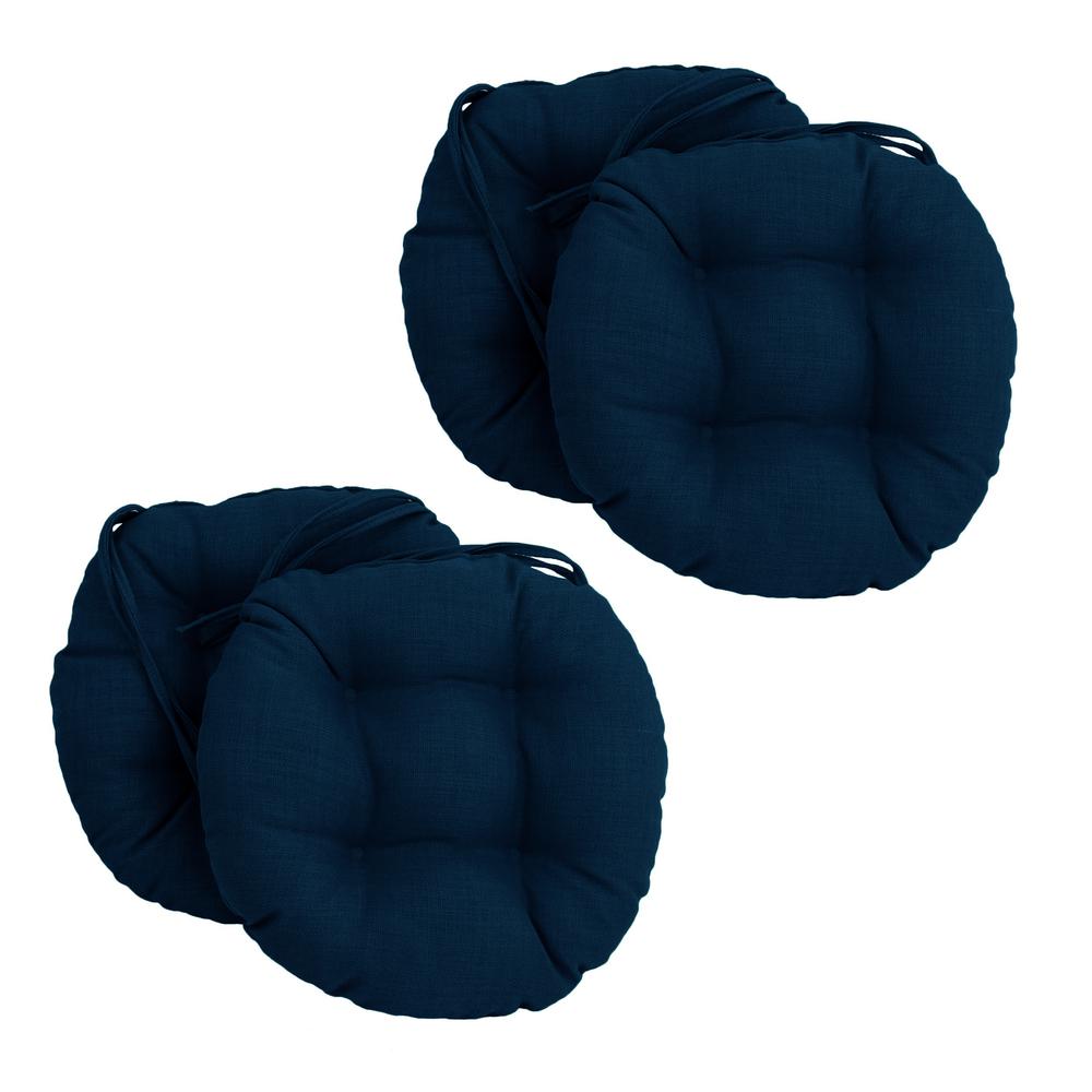 16-inch Spun Polyester Solid Outdoor Round Tufted Chair Cushion. Picture 1