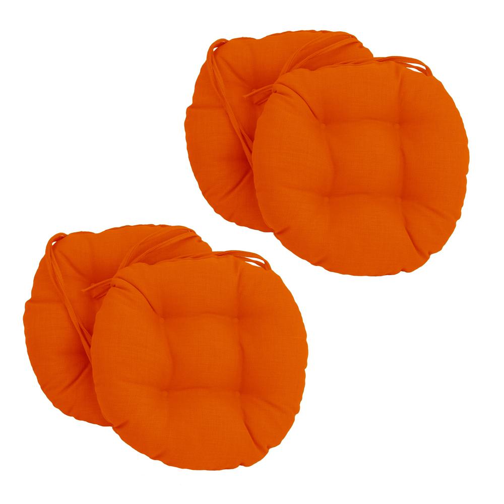 16-inch Spun Polyester Solid Outdoor Round Tufted Chair Cushion. Picture 1