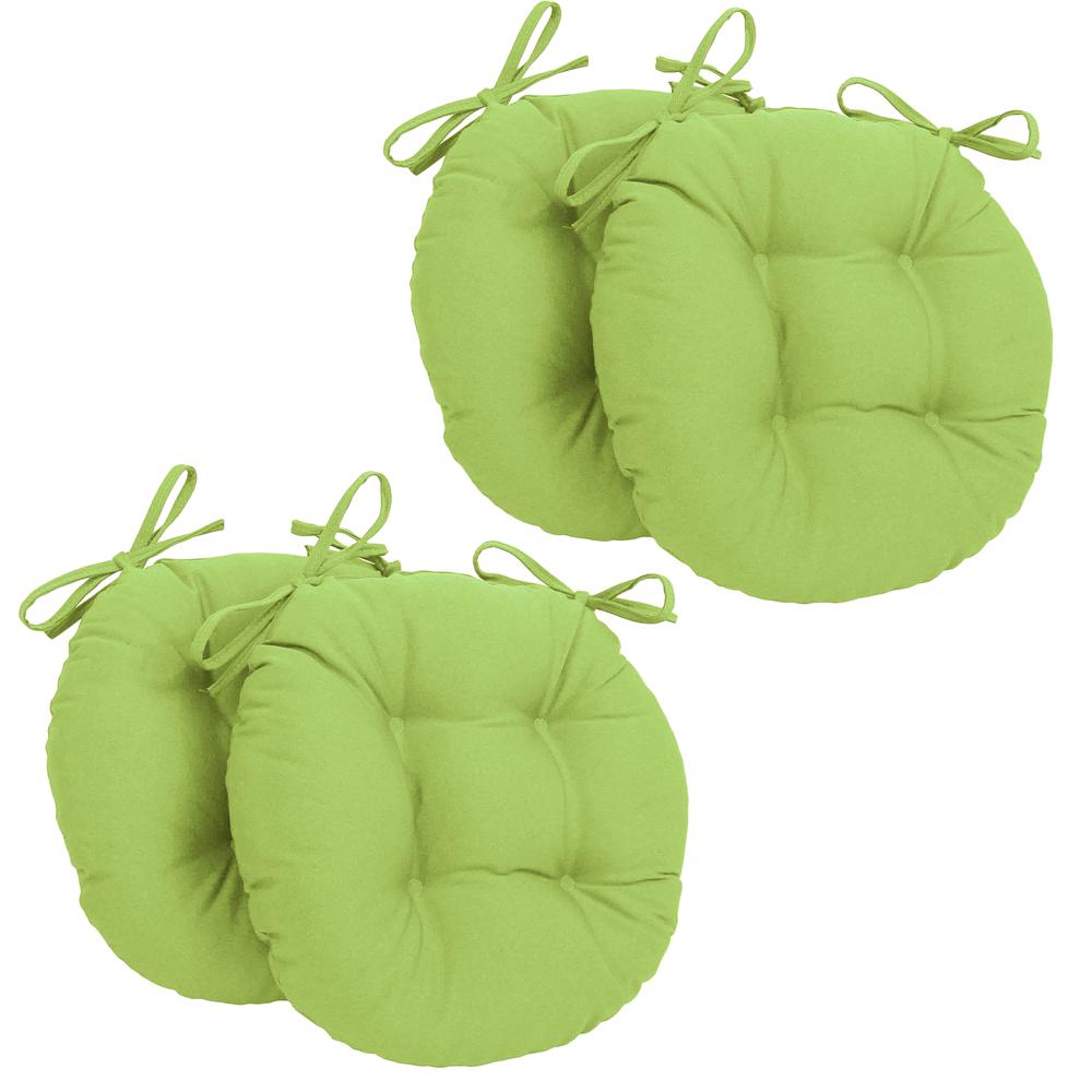 16-inch Solid Twill Round Tufted Chair Cushions (Set of 4). Picture 1