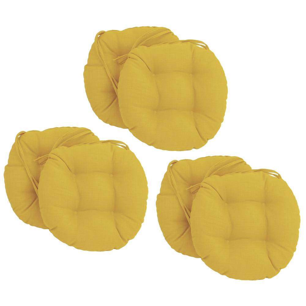 16-inch Spun Polyester Solid Outdoor Round Tufted Chair Cushion. Picture 1