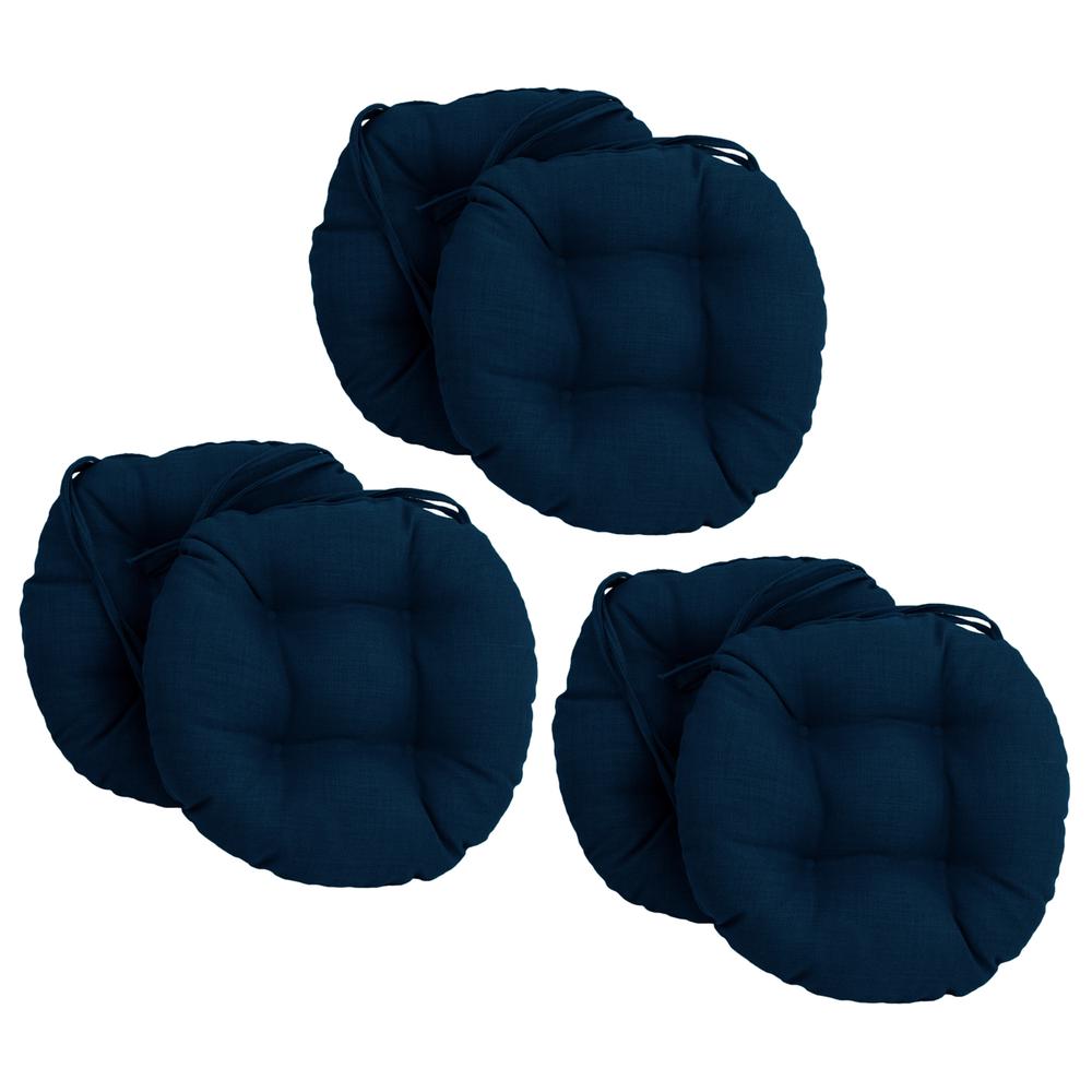 16-inch Spun Polyester Solid Outdoor Round Tufted Chair Cushion. Picture 1