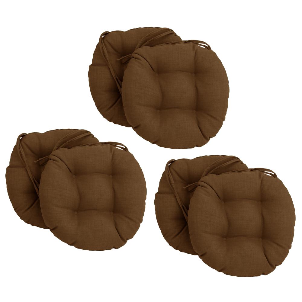 16-inch Spun Polyester Solid Outdoor Round Tufted Chair Cushion. Picture 1