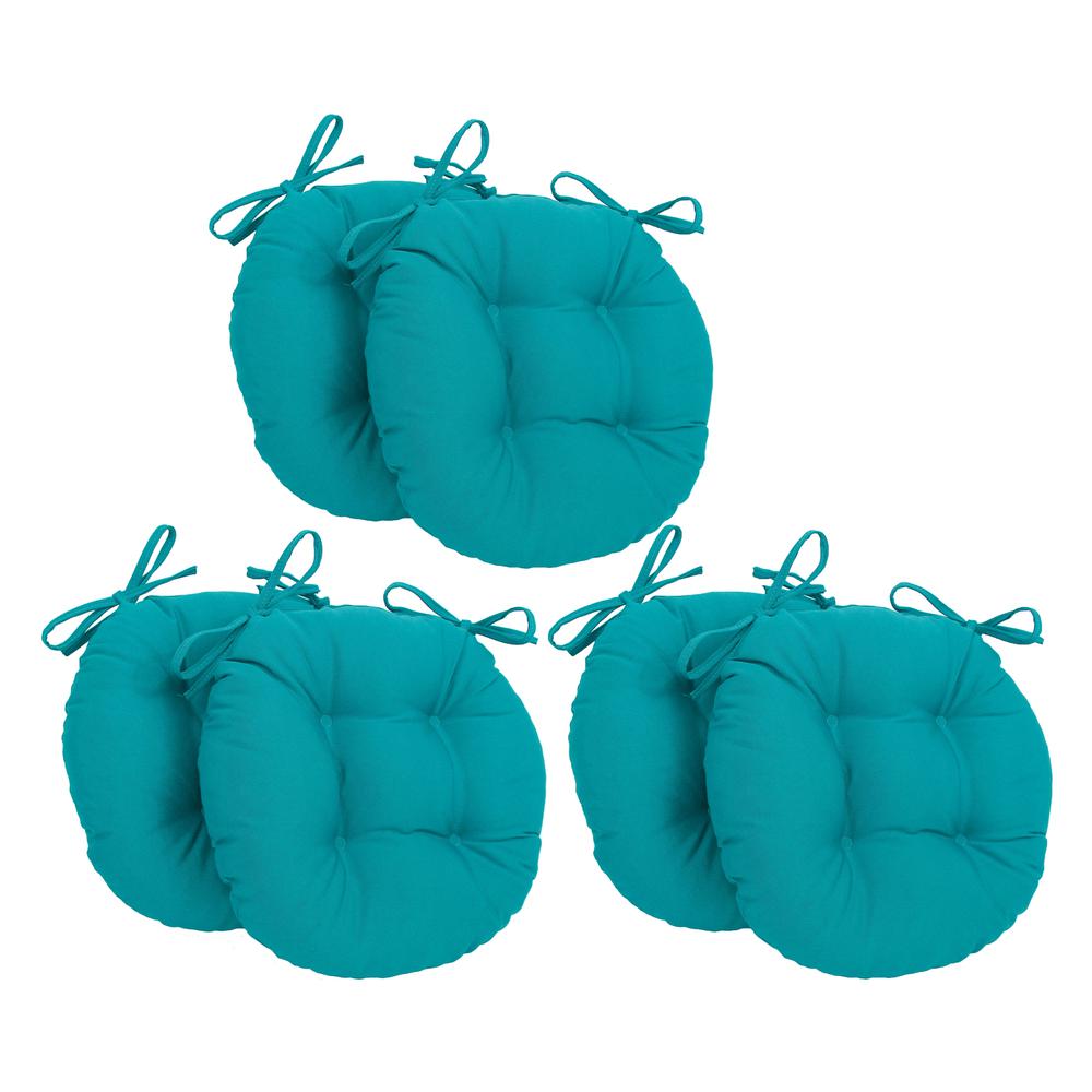 16-inch Solid Twill Round Tufted Chair Cushions (Set of 6)  916X16RD-T-6CH-TW-AB. Picture 1