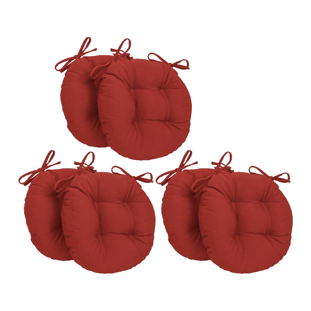 16-inch Solid Twill Round Tufted Chair Cushions (Set of 6)  916X16RD-T-6CH-TW-RR. Picture 1